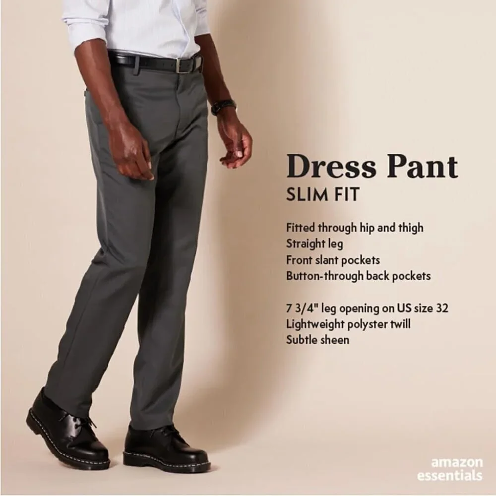 Men's Slim-Fit Flat-Front Dress Pant